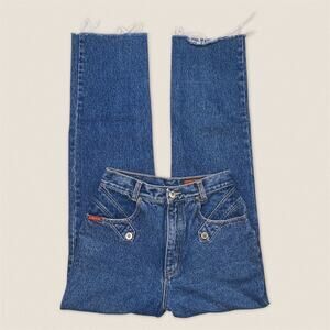 Vintage Western Law Man Lawman Blue Jeans Straight Leg 9 - Size 26 x 31